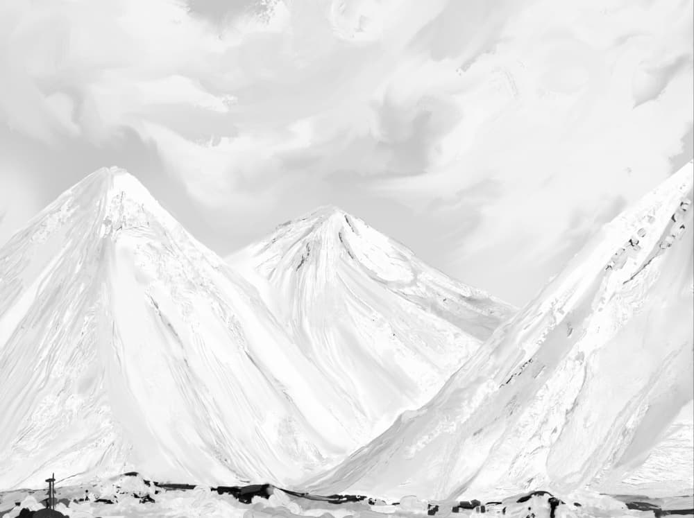 Majestic Snowy Mountains by Josie George — canvas wall art