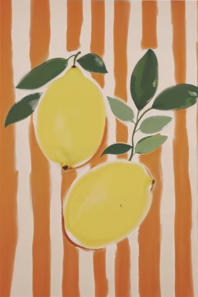 Fresh Striped Lemons by The Art Concept — canvas wall art