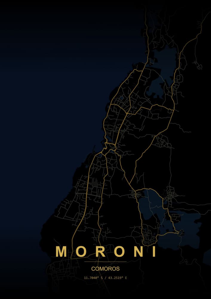 Moroni Night Map by HUGO — canvas wall art