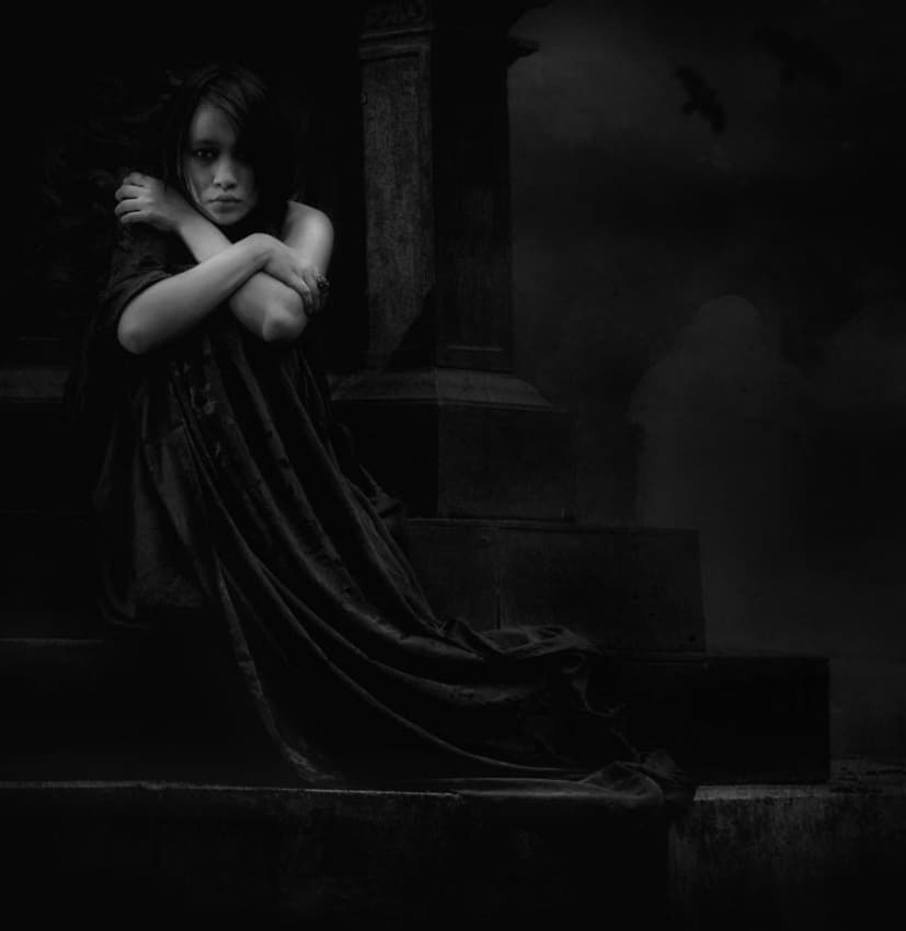Sorrowful Dark Portrait by Hari Sulistiawan — canvas wall art