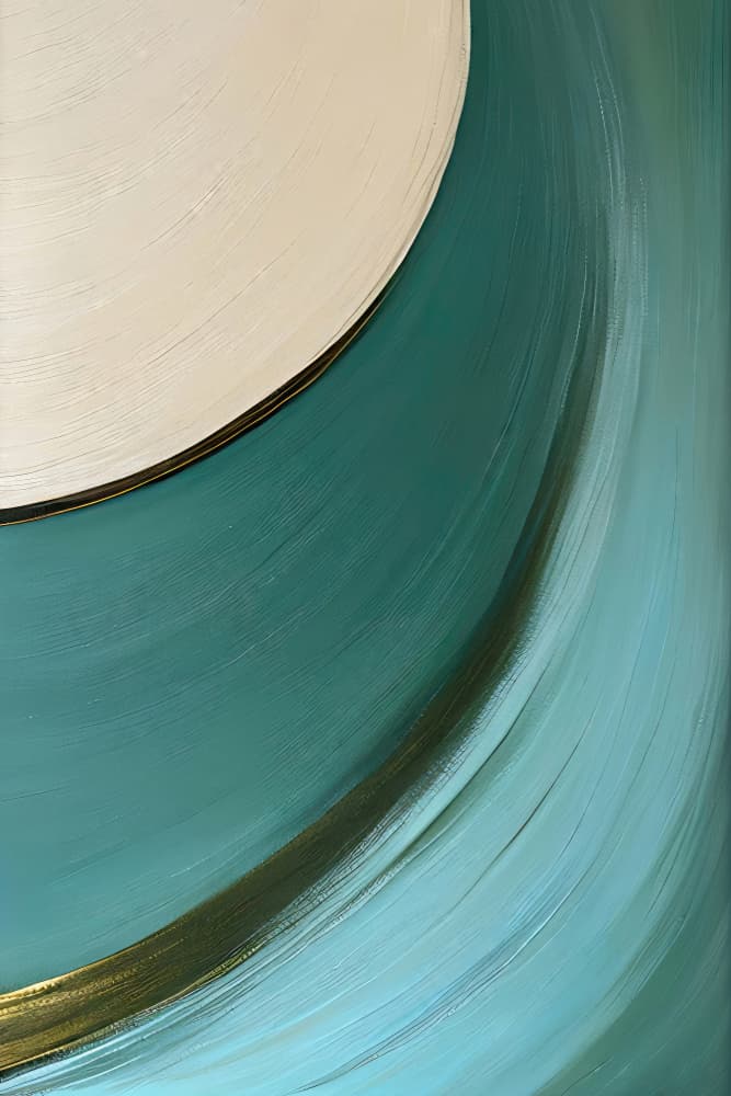 Golden Teal Swirl by Alpenglow Workshop — canvas wall art