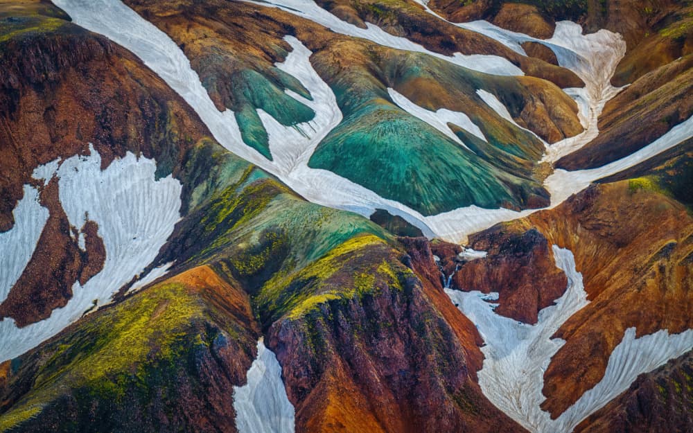 Colorful Snowy Mountains by Michael Zheng — canvas wall art