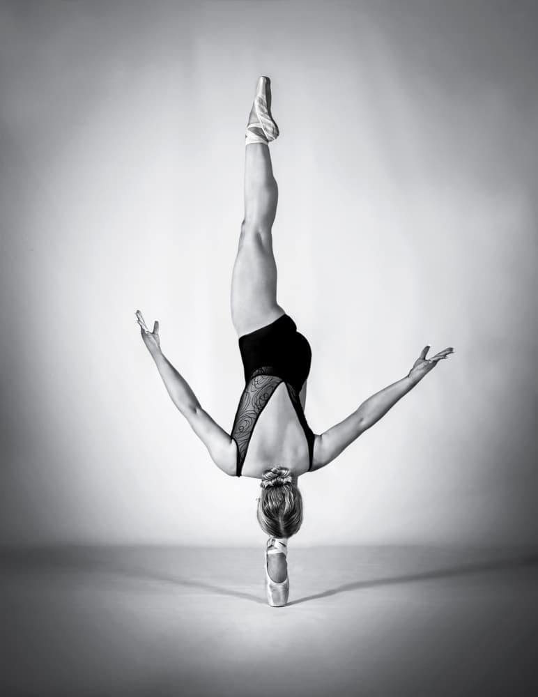 Graceful Ballerina Handstand by Pauline Pentony MA ARPS DPAGB — canvas wall art