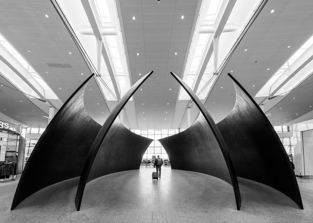 Minimalist Airport Passage by Michiko Ôtomo — canvas wall art