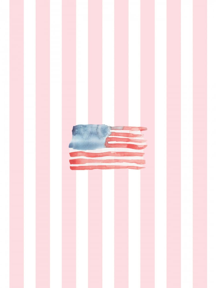 American Flag Pink Stripes by Jolly and Dash — canvas wall art