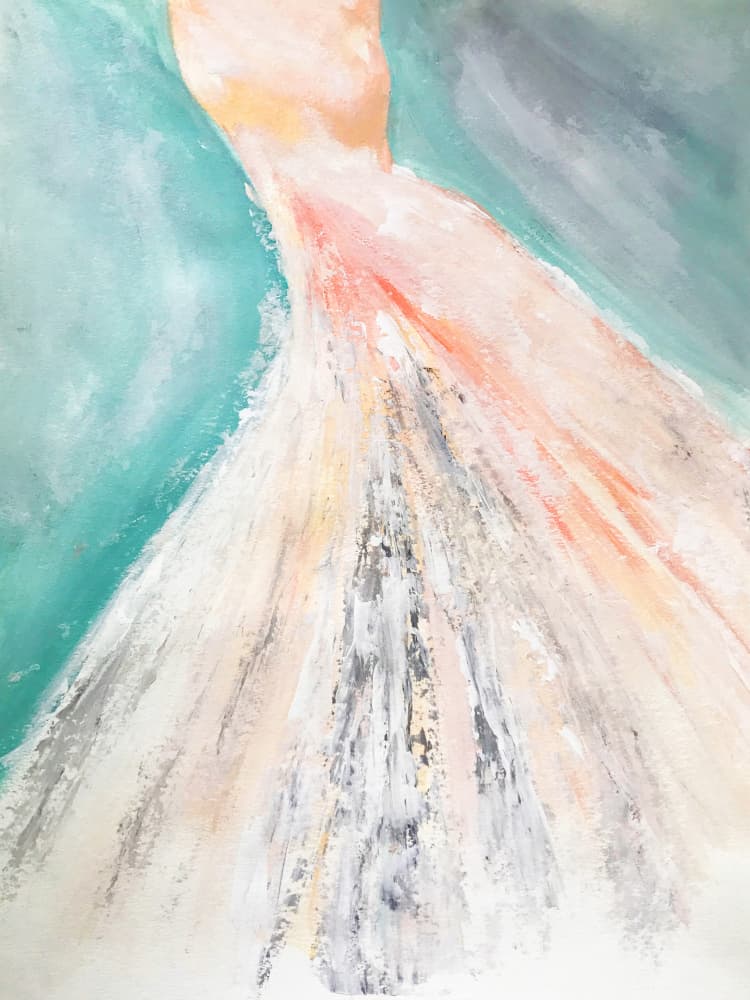 Flowing Bridal Gown by Breanna Megan Studio — canvas wall art