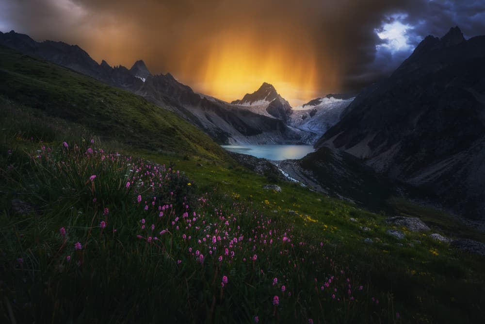 Majestic Alpine Glow by NingYun Ye — canvas wall art