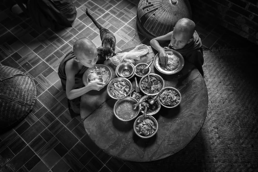 Monks Sharing Meal by Gunarto Song — canvas wall art
