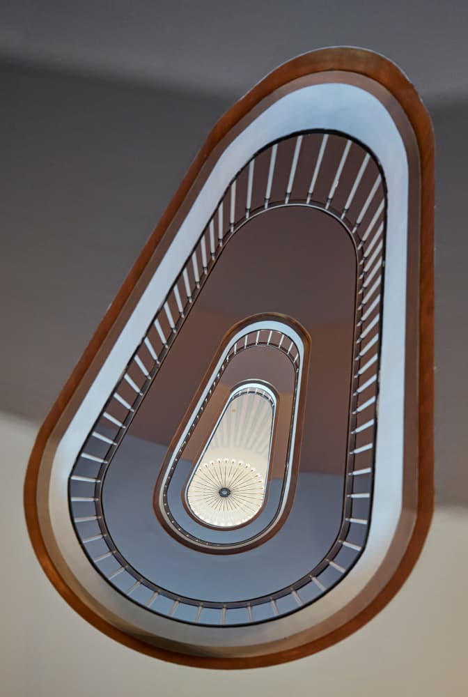 Elegant Spiral Staircase by Michael Allmaier — canvas wall art