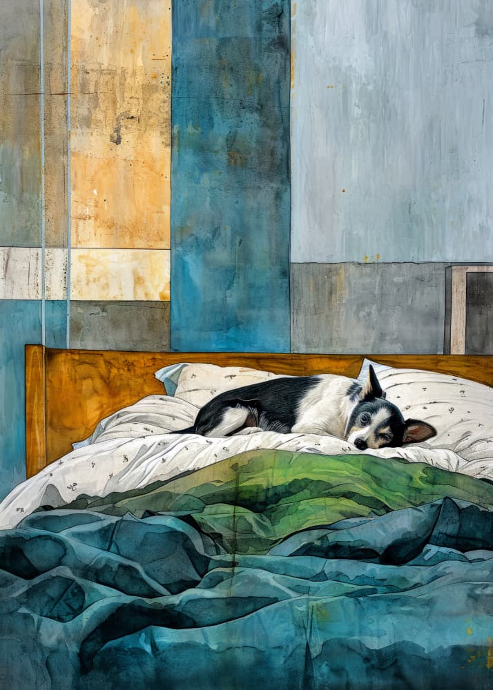 Cozy Dog Abstract by Justyna Jaszke — canvas wall art