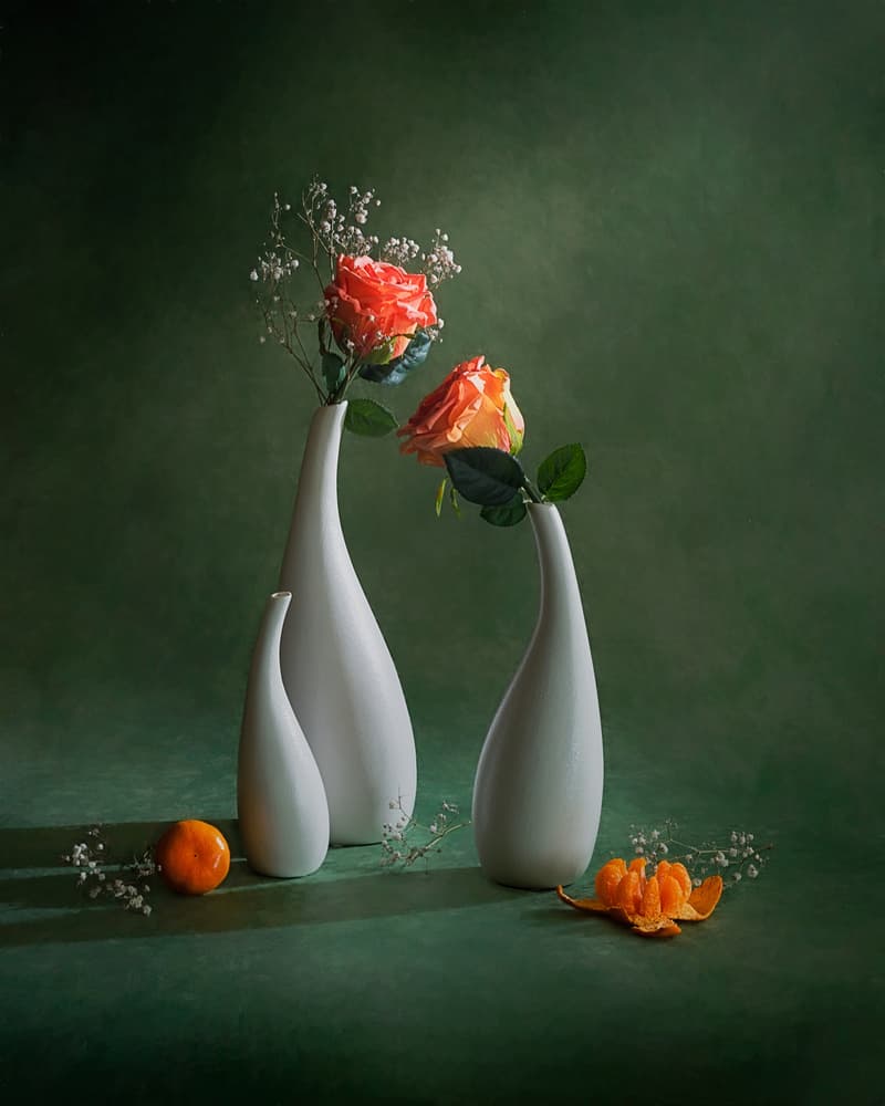 Orange Roses Still Life by Siyu_Wei APA — canvas wall art