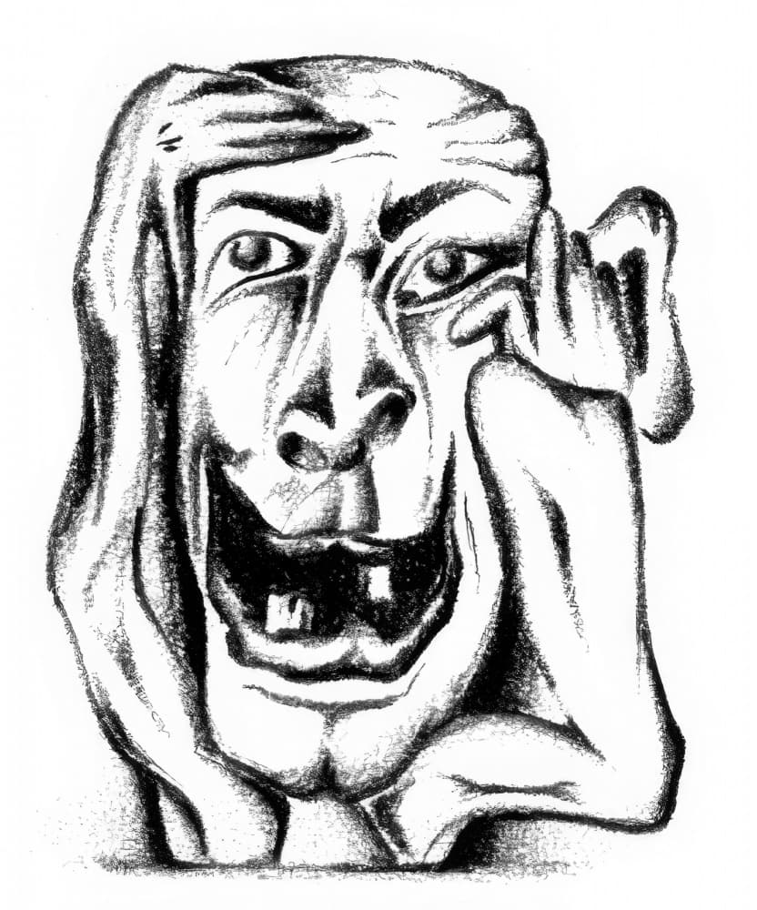 Grotesque Laughing Face by Kulik — canvas wall art