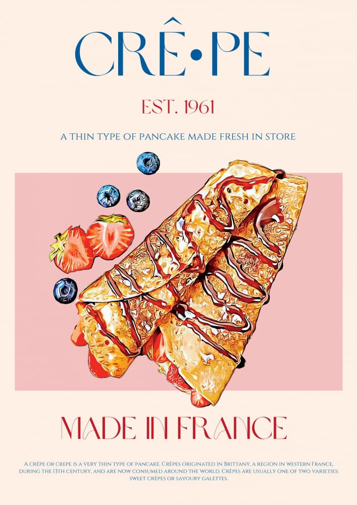 French Crepes with Berries by Nazma Khokhar — canvas wall art