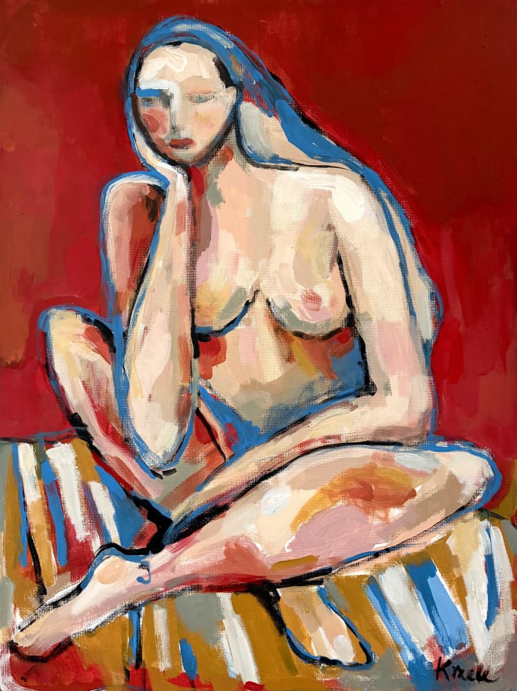 Pensive Nude Woman by Magdalena Krzak — canvas wall art