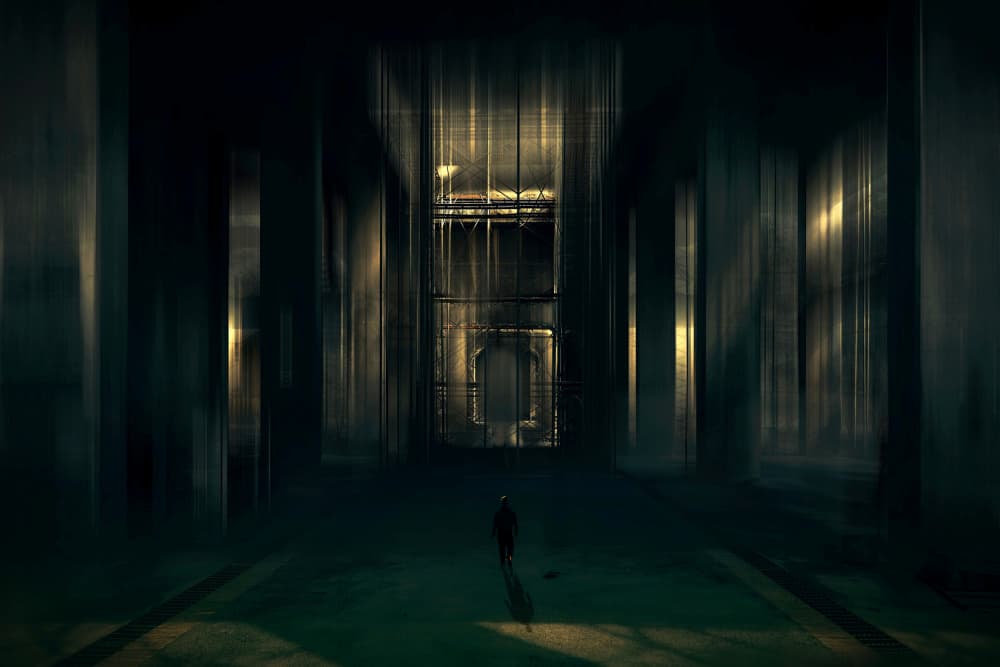 Lonely figure by MingLun Tsai (蔡明倫) — canvas wall art