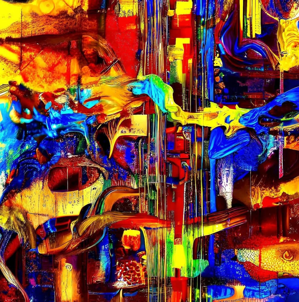 Vibrant Musical Abstract by mnemonixART — canvas wall art