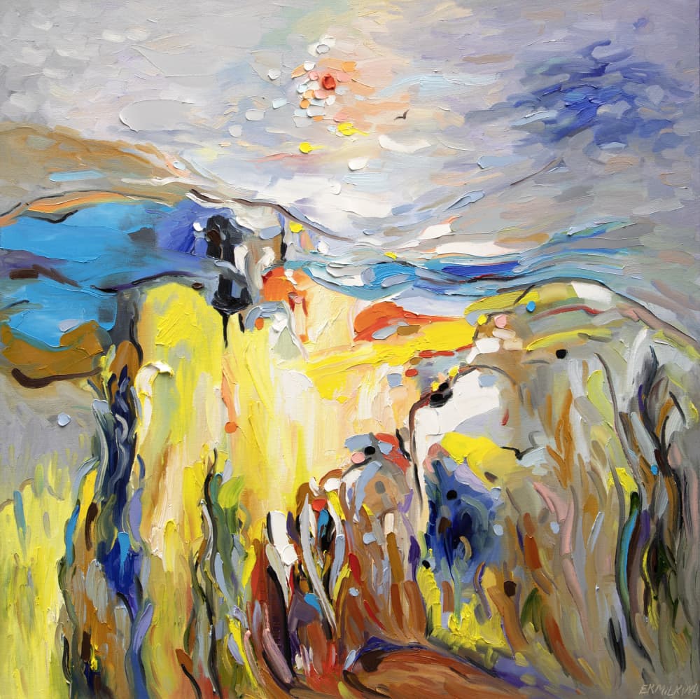 Vibrant Abstract Landscape by Ekaterina Ermilkina — canvas wall art