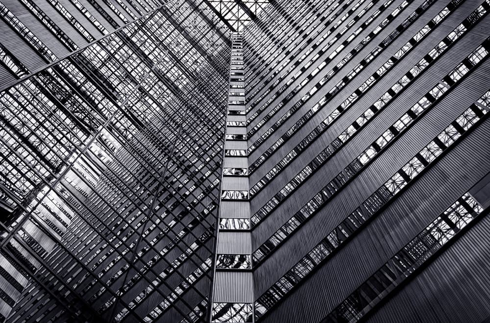 Modern Geometric Atrium by Tomoshi Hara — canvas wall art