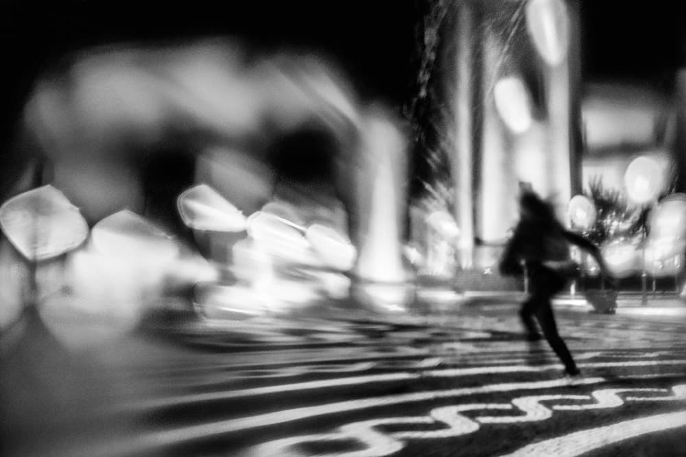 Blurred Night Runner by Paulo Abrantes — canvas wall art