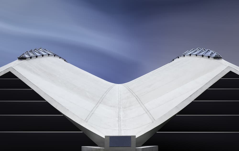Modern V Shape Building by Gilbert Claes — canvas wall art