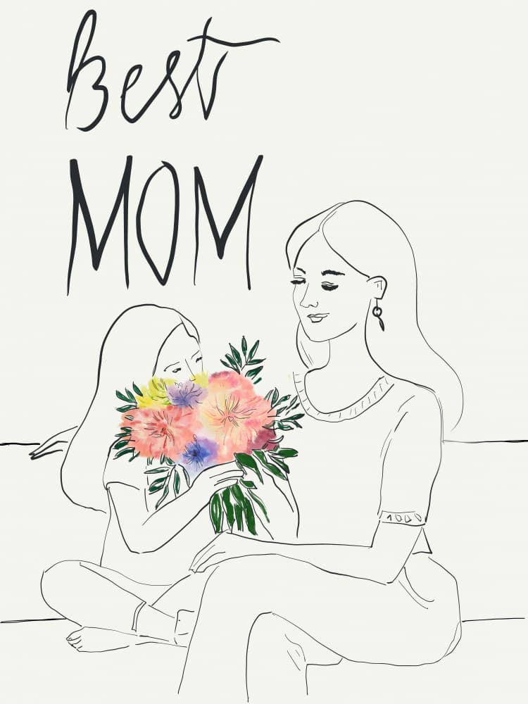 Best Mom Flowers by Beate Tubach — canvas wall art