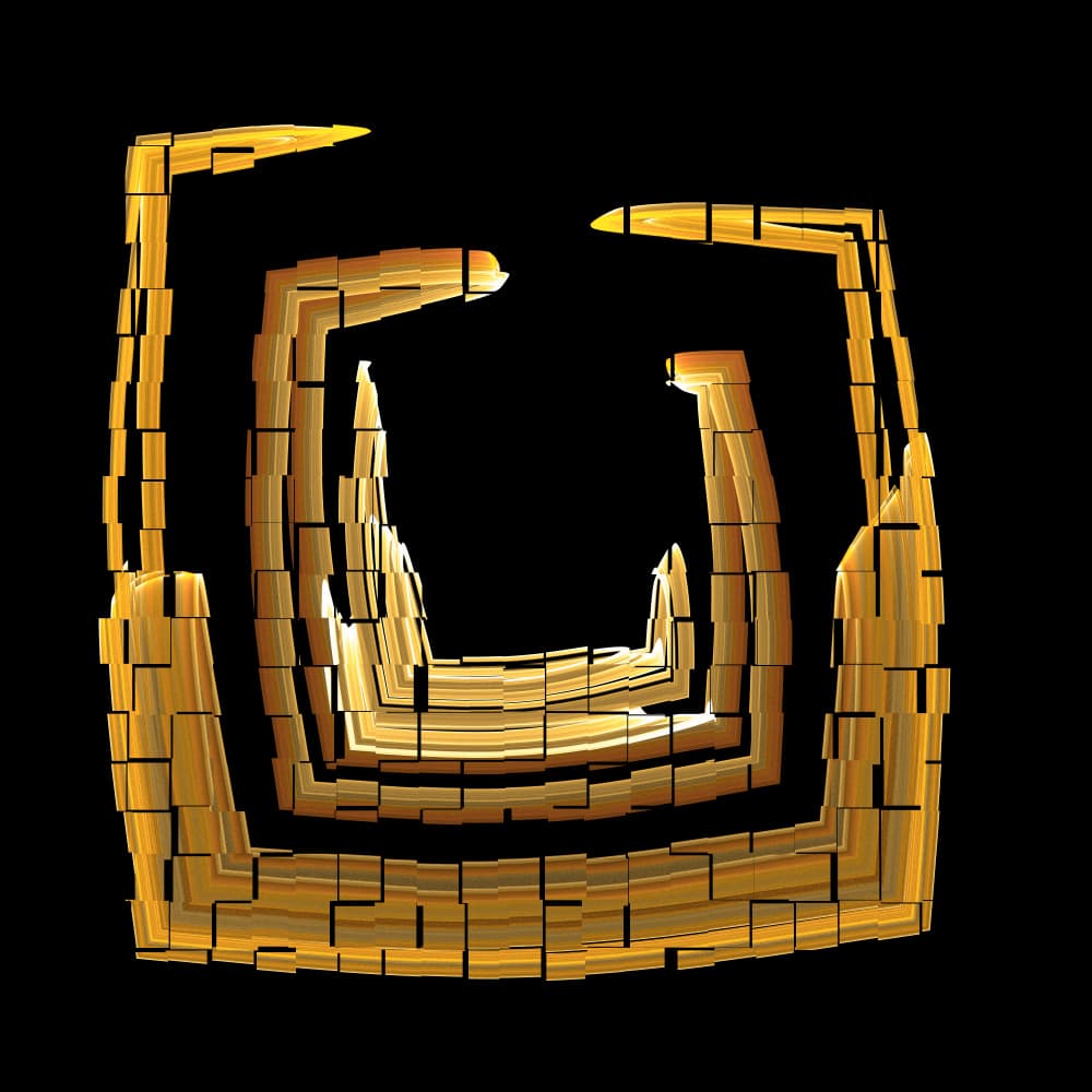 Golden Abstract Maze by Mystic Number — canvas wall art