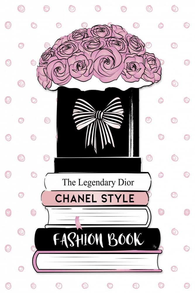 Chic Books and Flowers by Martina — canvas wall art