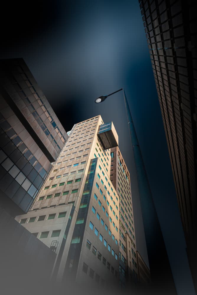 Urban Towers Dark Sky by Jörg Vollrath — canvas wall art
