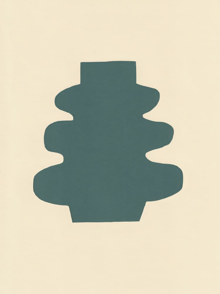 Minimal Teal Form by Bronwyn Baker — canvas wall art