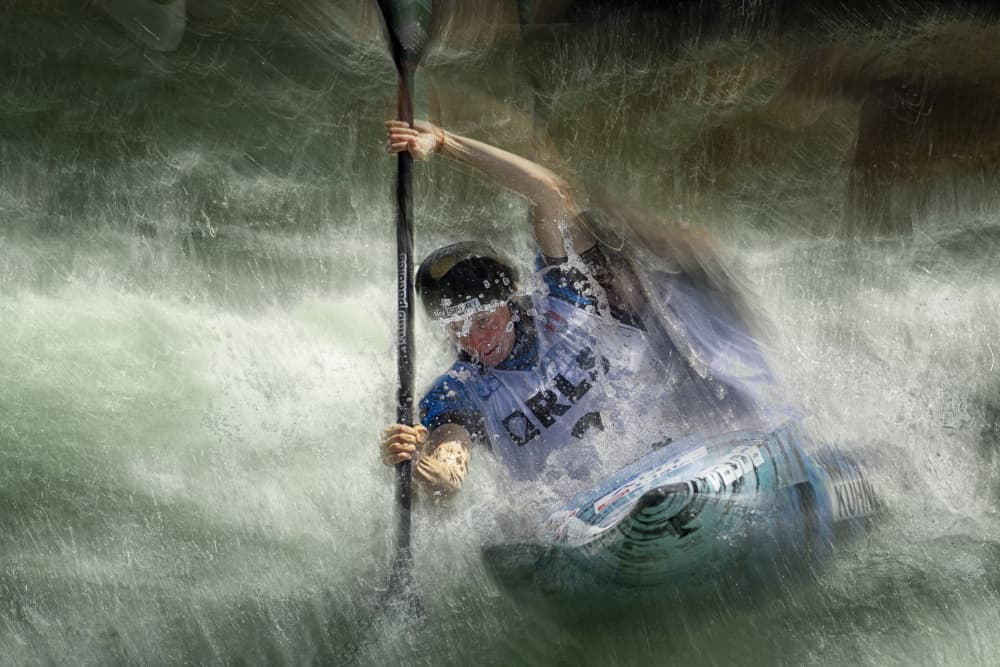 Dynamic Kayak Action by Milan Malovrh — canvas wall art