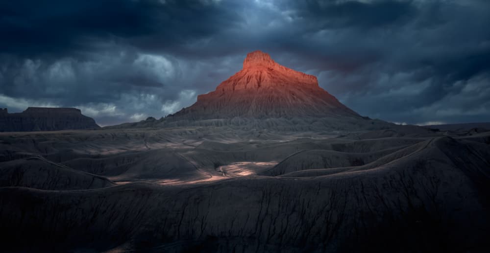 Red Mountain Glow by Bing Li — canvas wall art