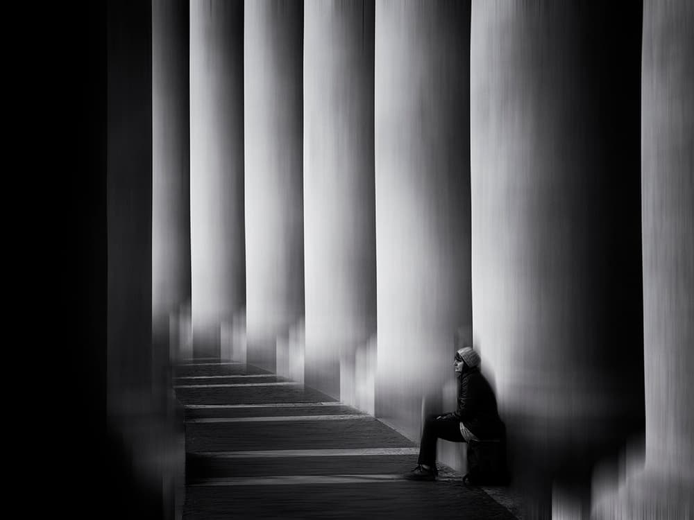 Solitary Figure Grand Hall by Massimo Della Latta — canvas wall art
