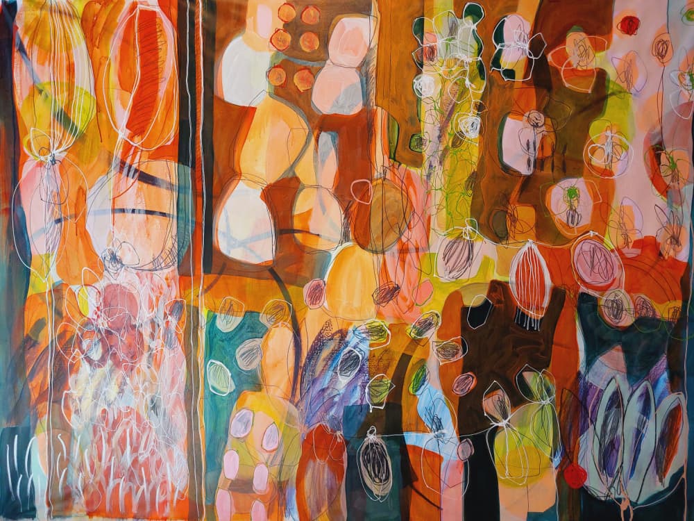 Warm Organic Shapes by Monika Riethmueller — canvas wall art