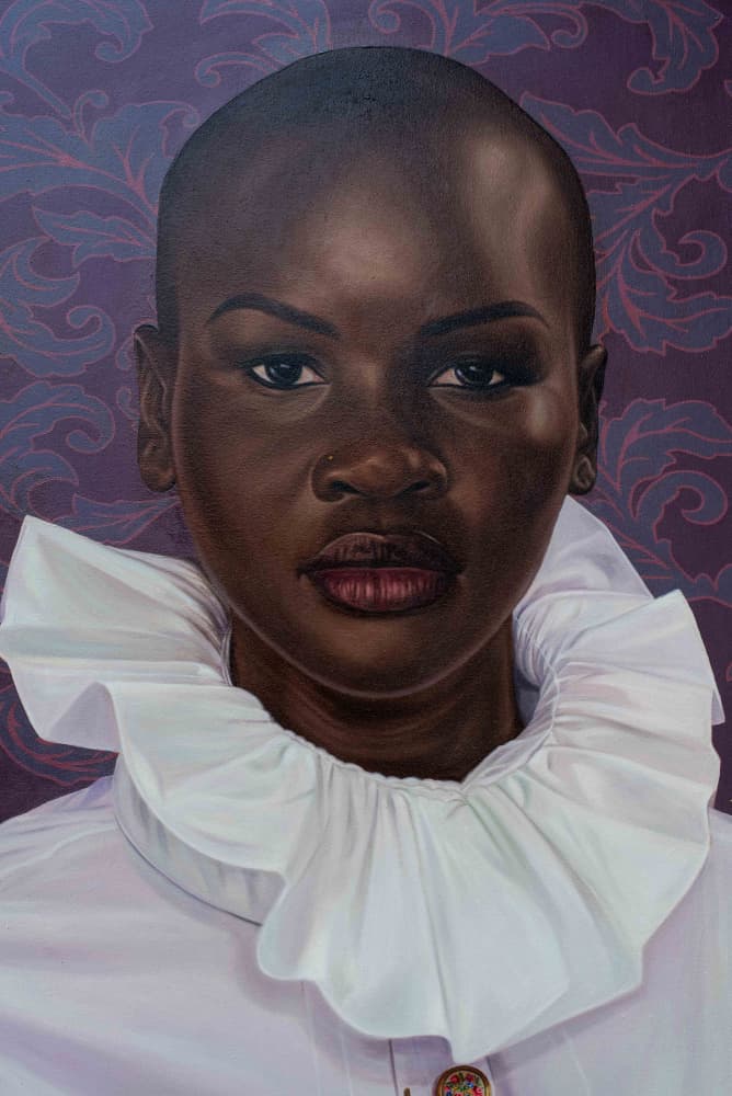 Elegant Ruffled Portrait by Damilare Jamiu — canvas wall art