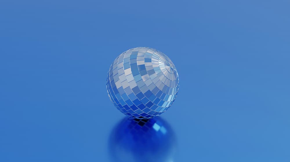 Cool Blue Disco Ball by Julia Ramiro — canvas wall art