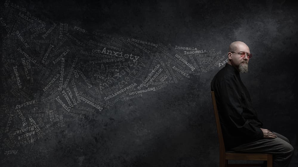 Man's Anxious Thoughts by Petri Damstén — canvas wall art