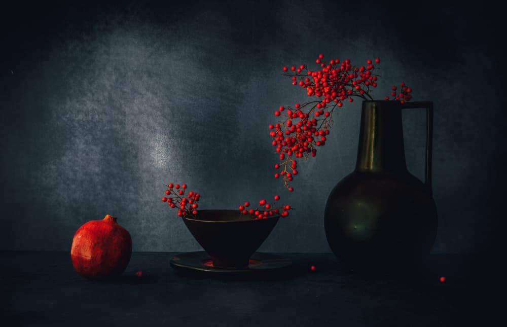 Deep Red Still Life by May G — canvas wall art