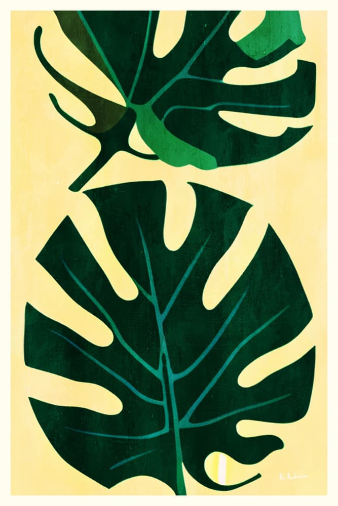 Tropical Monstera Leaves by Bo Anderson — canvas wall art