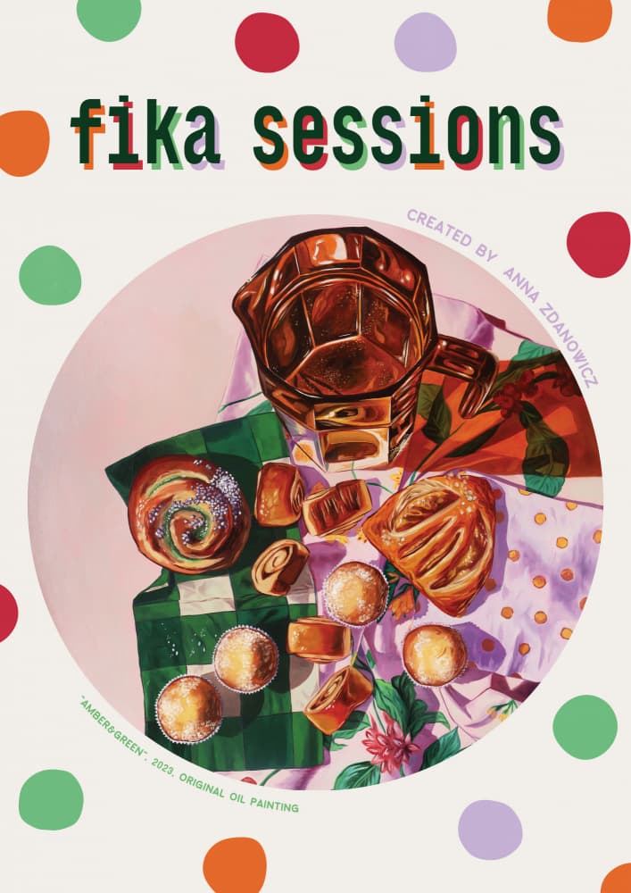 Fika Pastries Spread by Anna Zdanowicz — canvas wall art