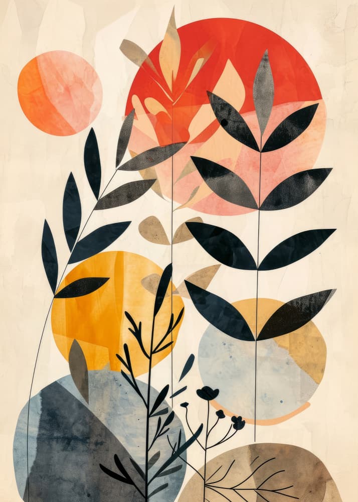 Abstract Botanical Shapes by Justyna Jaszke — canvas wall art