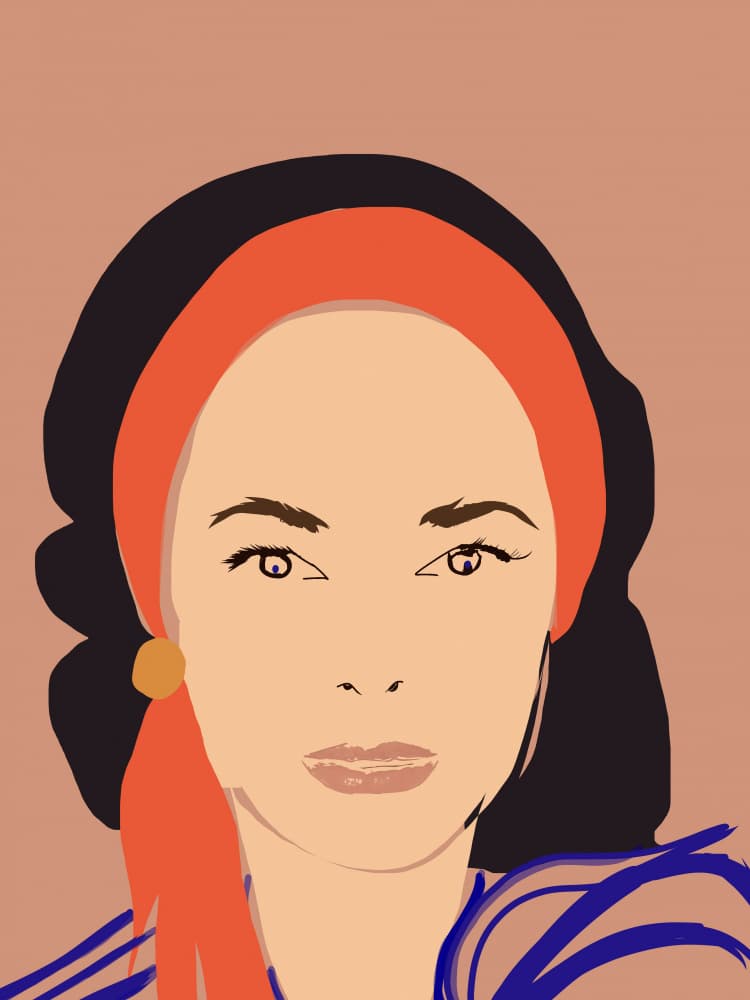 Stylish Woman in Orange by casa cartissi — canvas wall art