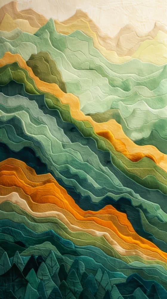 Layered Mountain Hues by Bilge Paksoylu — canvas wall art