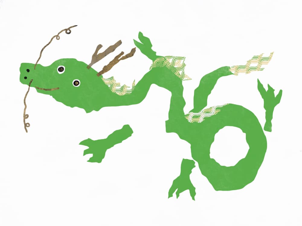 Playful Green Dragon by Little Dean — canvas wall art