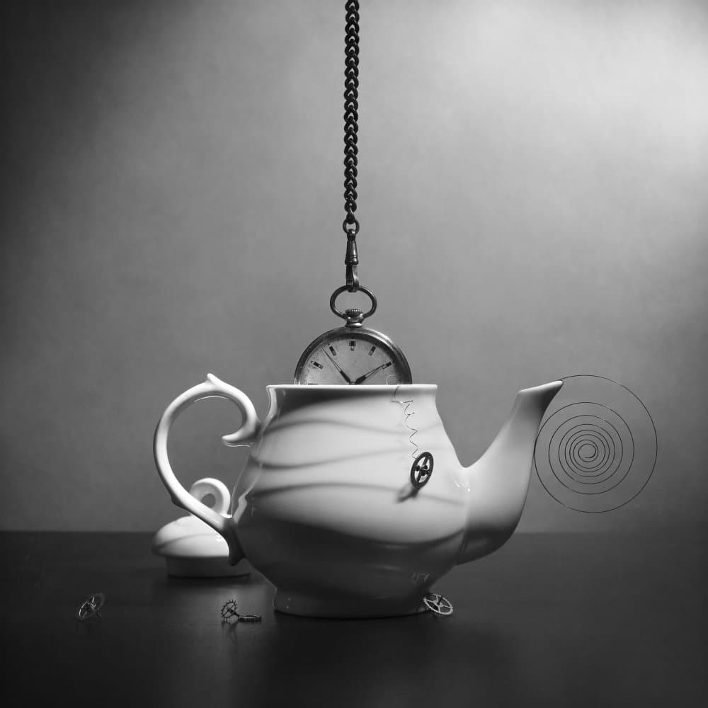 Surreal Time Teapot by Victoria Glinka — canvas wall art