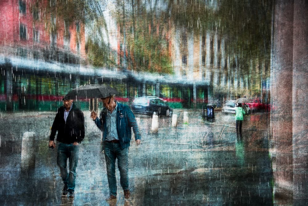 Rainy City Walk by Nicodemo Quaglia — canvas wall art