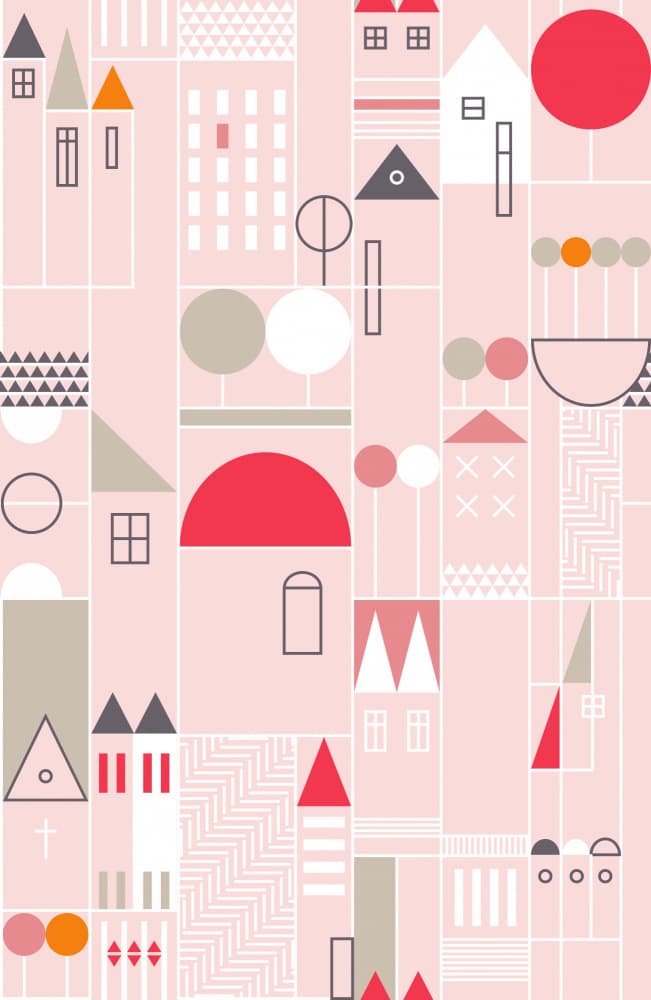 Geometric Cityscape by Annick — canvas wall art