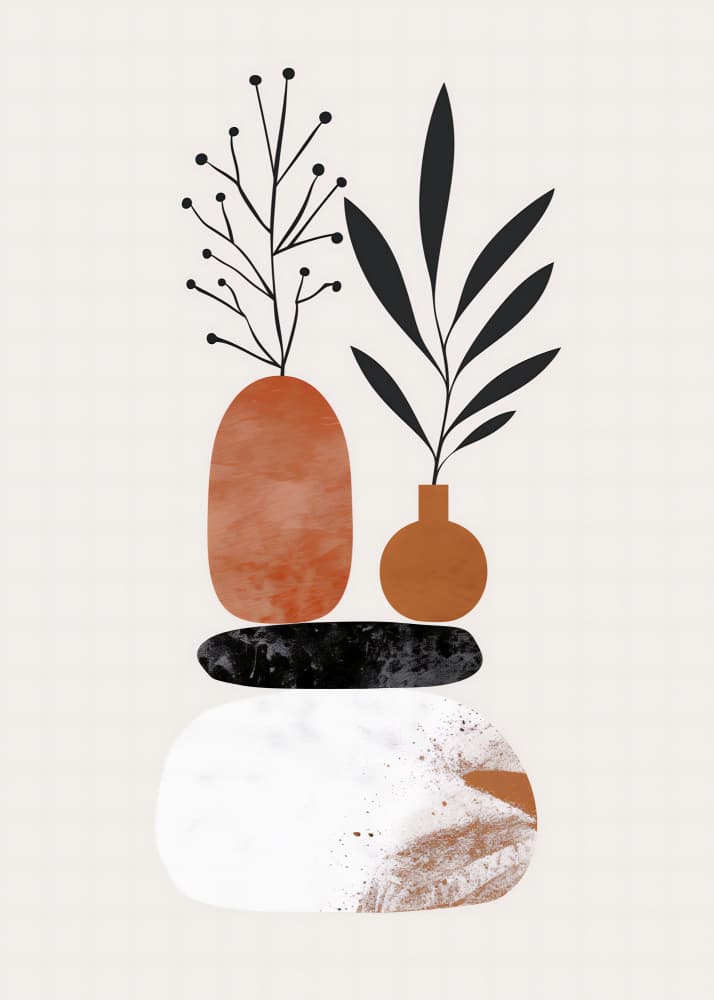 Earthy Stacked Botanicals by Andreas Magnusson — canvas wall art