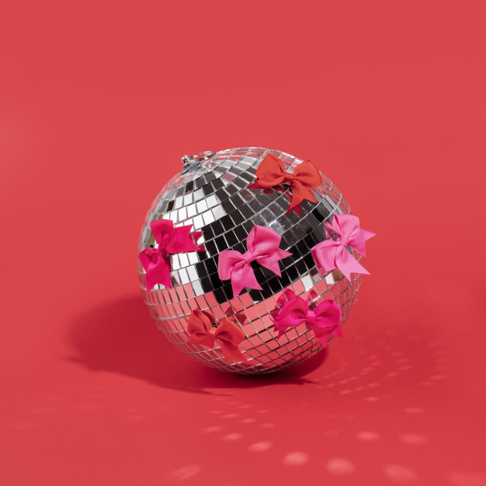Pink Bow Disco Ball