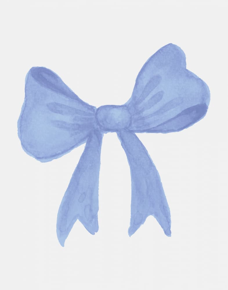 Blue Watercolor Bow by Jolly and Dash — canvas wall art
