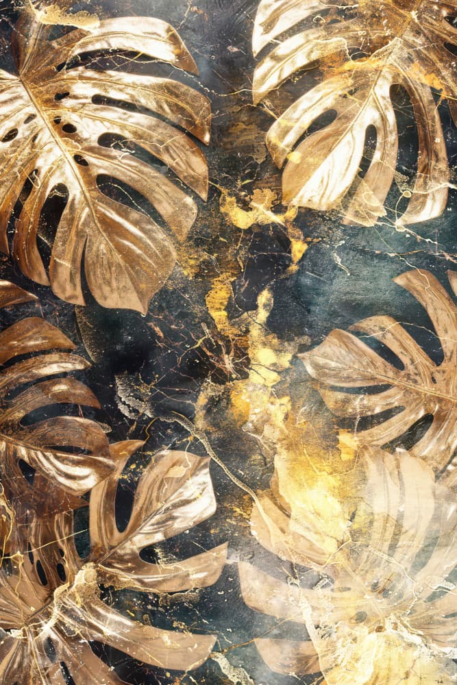 Luxe Golden Monstera by Rafal Kulik — canvas wall art